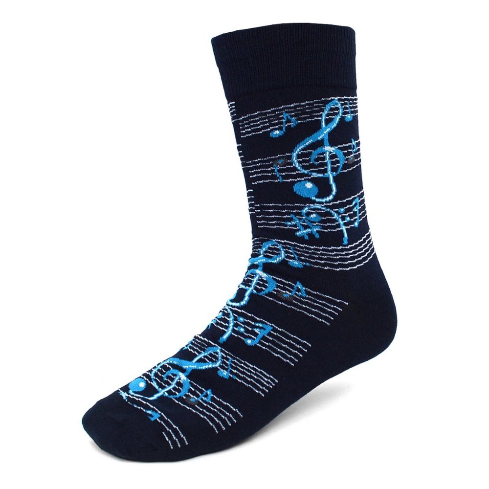 Men's Music Notes Novelty Socks Black
